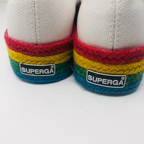 NEW‎ Superga Unisex Fantasia Rainbow Sneakers White Platfrom 37 W 6.5 M 5 5 - Picture 11 of 12